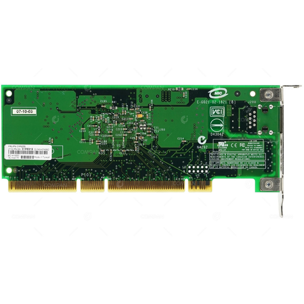 31P6309 LP  IBM 1000T SINGLE PORT ETHERNET CARD PCI-X ADAPTER LOW PROFILE